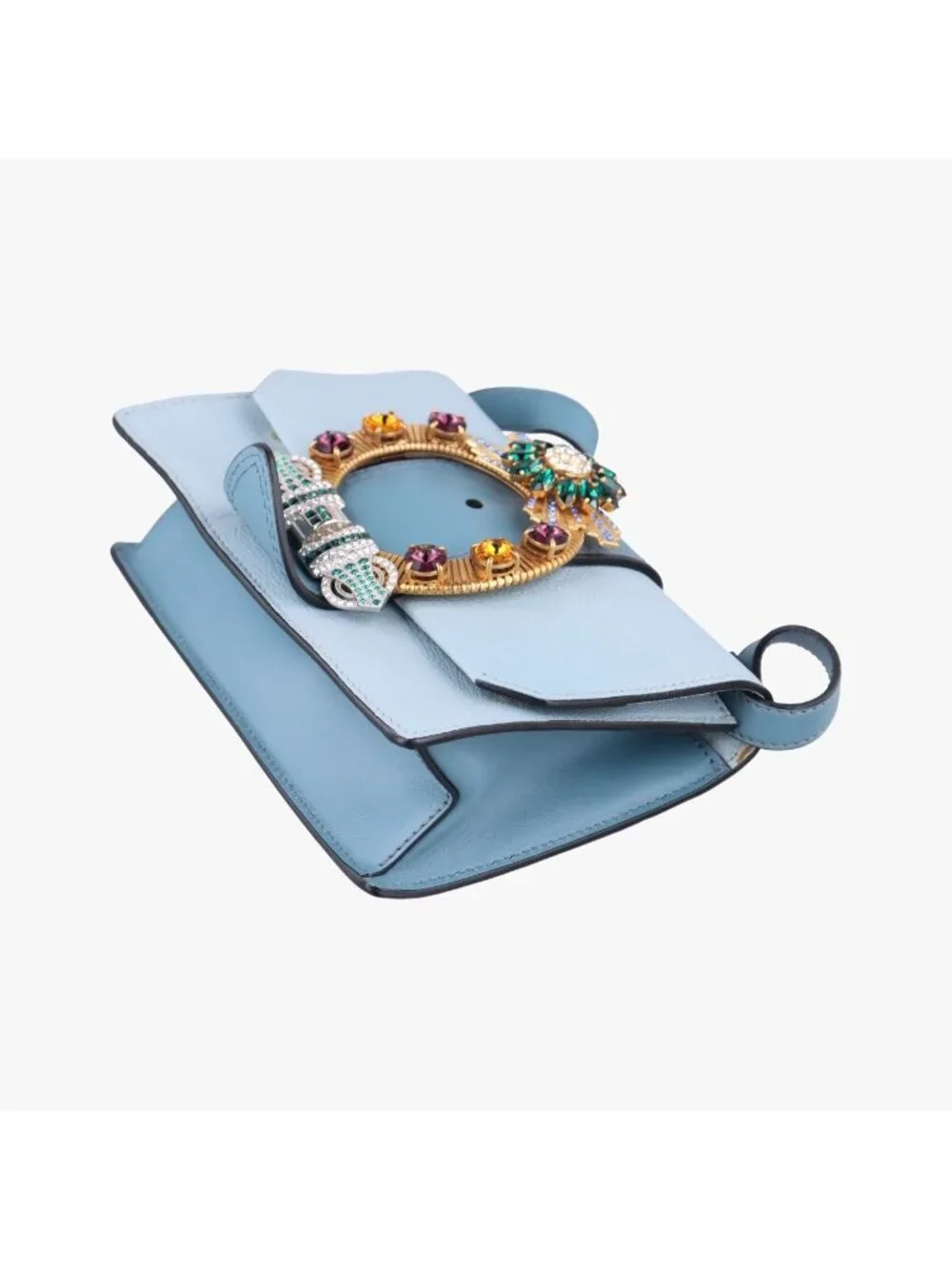 Miu Miu Blue Multicolor Leather Shoulder Bag